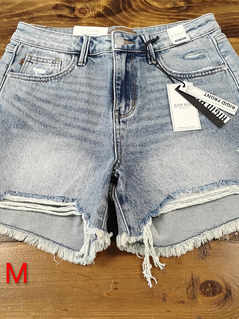 Judy Blue Light Blue Distressed Frayed Hem Jean Shorts